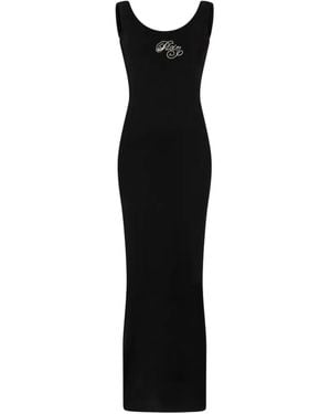 Philipp Plein Maxi Logo-Detail Dress - Black