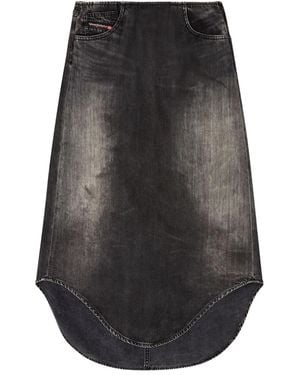 DIESEL カーブヘム デニムスカート - ブラック