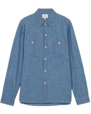 Fortela Camisa Workj de tejido chambray - Azul