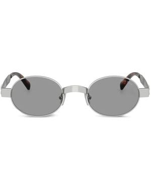 Miu Miu Oval-Frame Sunglasses - Metallic