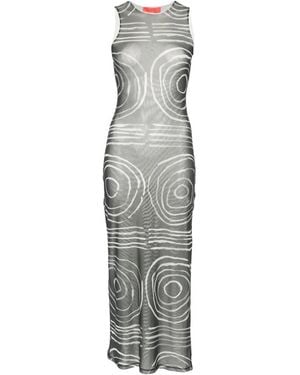 Eckhaus Latta Gesture Graphic-Print Maxi Dress - White