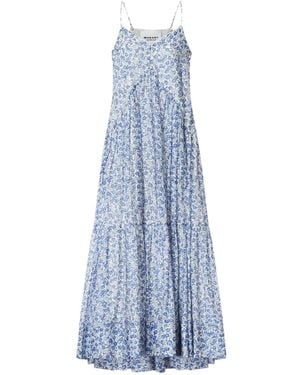 Isabel Marant Sabba Floral Tiered Dress - Blue