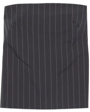 St. Agni Strapless Striped Top - Black