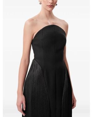 Concepto Drama Fringed Strapless Gown - Black