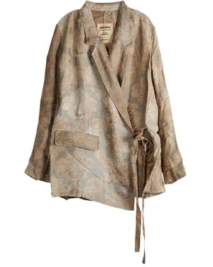 Uma Wang Khloe Brocade Wrap Blazer - Natural