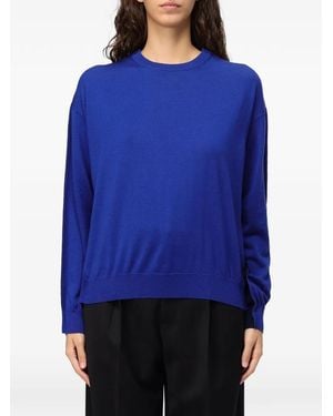 Tela Trui Met Contrasterend Vlak En Ronde Hals - Blauw