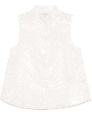 Shiatzy Chen Top Aus Jacquard Mit Mandarinkragen - Weiß