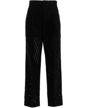 Nude Perforated Trousers - Black