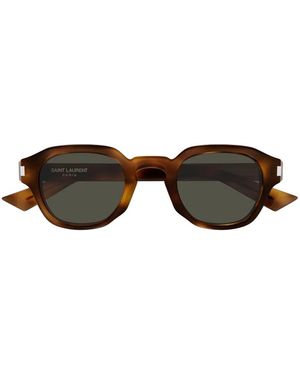 Saint Laurent Sl 946 Geometric-Frame Sunglasses - Brown