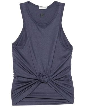 Magda Butrym Top Sin Mangas Con Detalle De Nudo - Azul