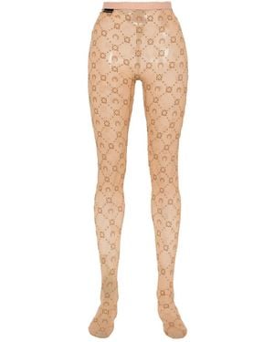 Marine Serre Netzstrumpfhose Mit Monogramm - Natur
