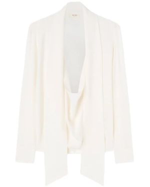 RETORI Long-Sleeve Scarf-Detail Blouse - White