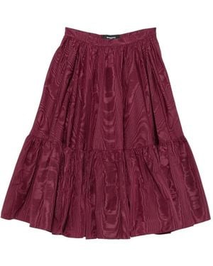 Rochas Falda Midi Con Capas Escalonadas - Rojo