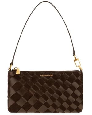 Michael Kors Woven Leather Shoulder Bag - Brown
