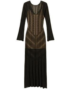 Twinset Lurex-Detail Maxi Dress - Black