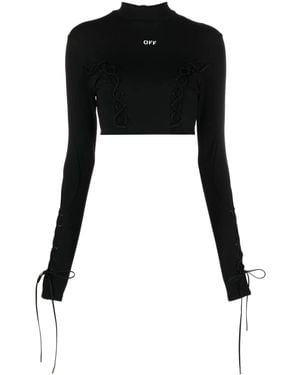 Off-White c/o Virgil Abloh Cropped Slim-Fit Top With Lace-Up Detailing - Black