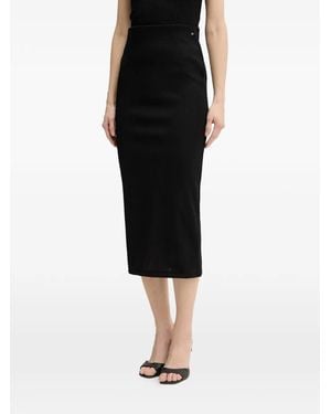 ARMANI EXCHANGE Ribbed Pencil Skirt - Black