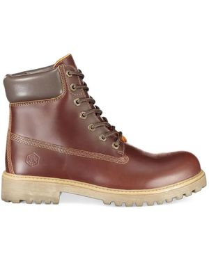 Lumberjack Lace-Up Leather Boots - Brown
