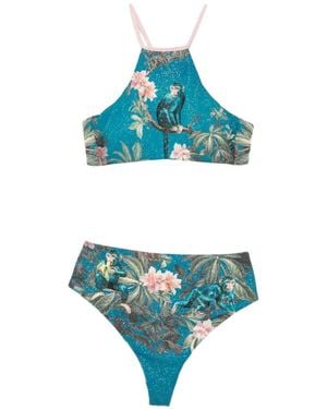 Mazzei Monkey-Print Bikini - Blue