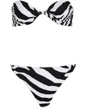 Balmain Bikini Mit Zebramuster - Schwarz