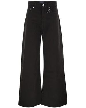 Sportmax Jean Ample À Fermoir Crochet - Black