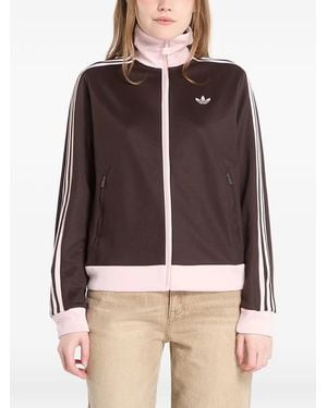 adidas Stripe-Detail Track Jacket - Brown