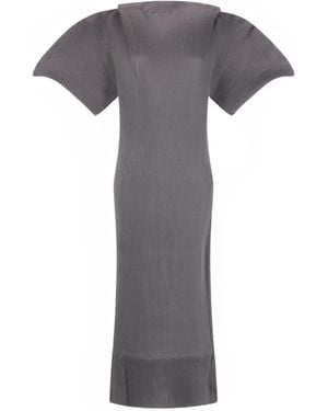 Melitta Baumeister Robe Mi-Longue À Design Plissé - Gray
