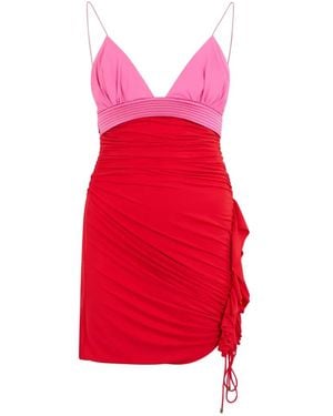 Roberto Cavalli Ruched Detail Dress - Red