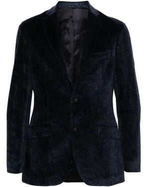 Etro Paisley-Print Velvet Blazer - Black