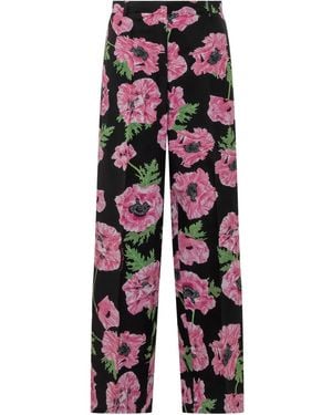 Stella McCartney Floral-Print Pants - Red