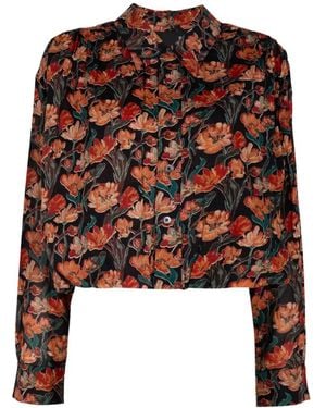 R13 Floral-Print Shirt - Black