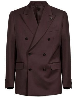 Lardini Double-Breasted Peaked-Lapel Suit - Brown