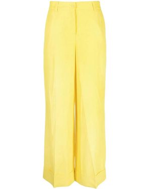 P.A.R.O.S.H. Pressed-Crease Straight-Leg Pants - Yellow