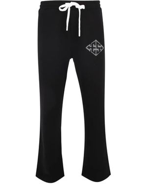 Exit Society Xxx Logo-Print Drawstring Track Pants - Black