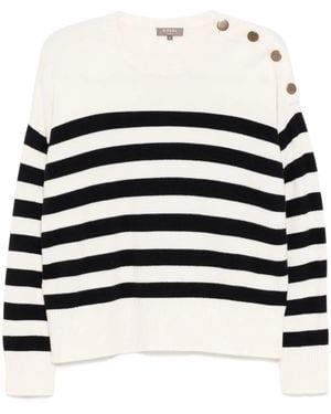 N.Peal Cashmere ストライプ セーター - ホワイト