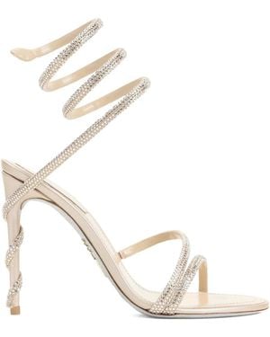 Rene Caovilla Sandalen Met Spiraalhak - Wit