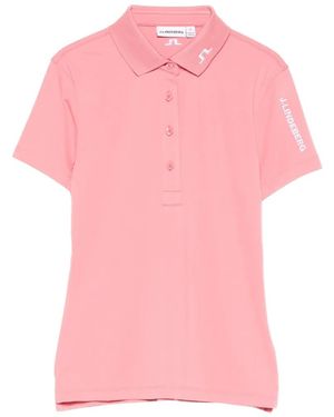 J.Lindeberg Tour Tech Button Polo Top - Pink