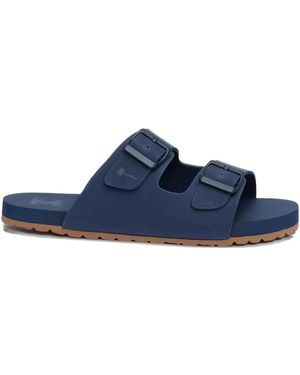 Manebí Nordic Pantoletten mit Schnalle - Blau