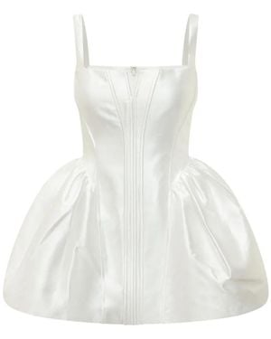 Self-Portrait Flared Mini Dress - White