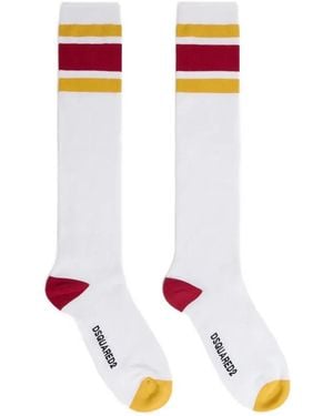 DSquared² College High Socks - White