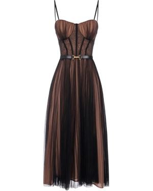 Elisabetta Franchi Bustier-Kleid Mit Falten - Lila