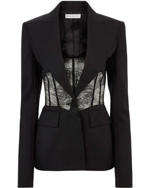 Nina Ricci Lace-Panel Blazer - Black