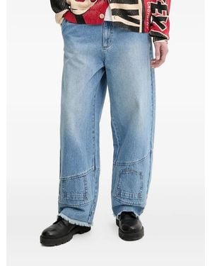 Desigual Panelled Frayed Jeans - Blue