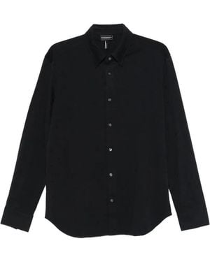 Emporio Armani Logo Cotton Shirt - Black
