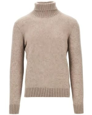 Piacenza Cashmere Roll-Neck Knitted Jumper - Natural