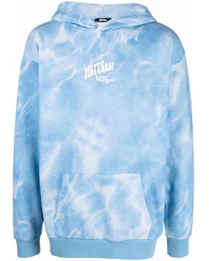 Msftsrep Logo-Print Tie-Dye Hoodie - Blue
