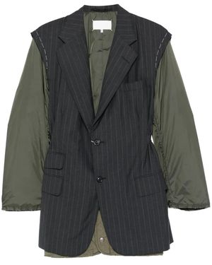 Maison Margiela Pinstripe-Pattern Jacket - Gray
