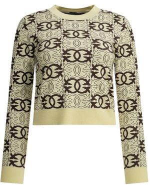Pinko Monogram-Pattern Sweater - White