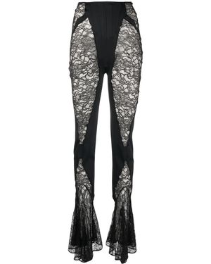 Mugler レースパネル フレアパンツ - グレー