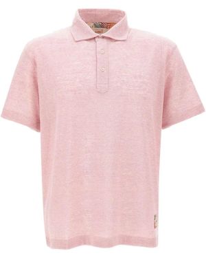 Bob Button-Fastening Linen-Cotton Blend Polo Shirt - Pink
